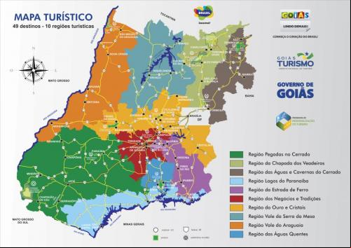 GoiÃ¡s tem novo mapa turÃ­stico